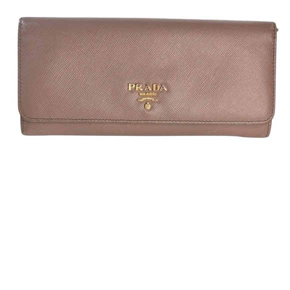 Prada Saffiano Leather Continental Wallet – Mauve - Picture 1 of 15